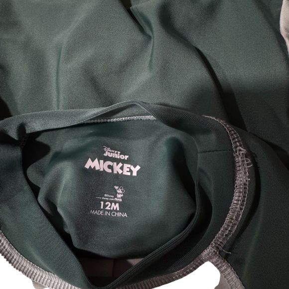 Disney Mickey Mouse Boys 12 m Long Sleeve Rashguard Swim Shirt Surf Beach Sage - Picture 6 of 7